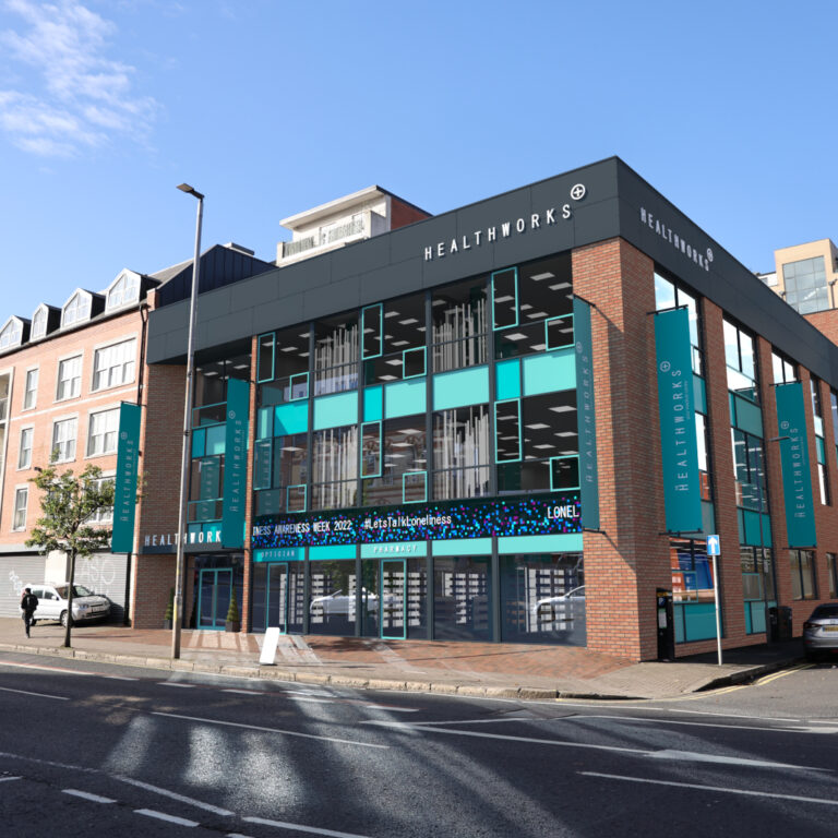 A render image of Park House, healthcare hub, Great Victoria St, Belfast