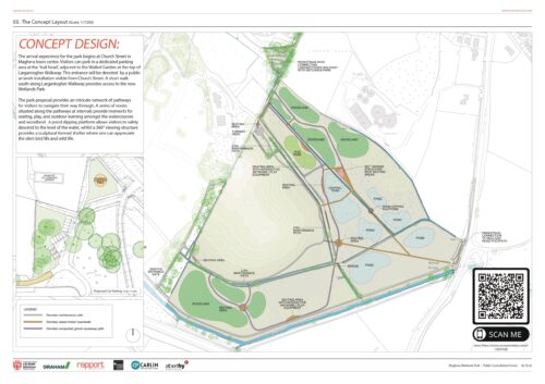 Maghera Wetlands Park Proposal Board 3 showing the concept design