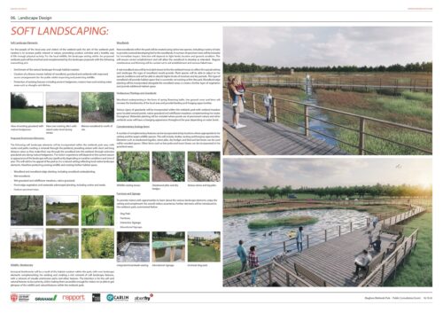 Maghera Wetlands Park Proposal Board 6 showing the soft landscape design