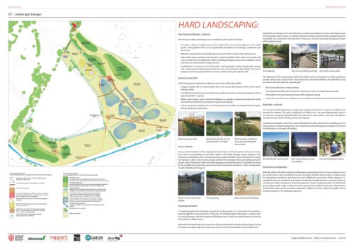 Maghera Wetlands Park Proposal Board 7 showing the hard landscape design
