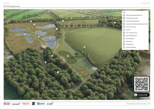 Maghera Wetlands Park Proposal Board 8 showing the Emerging Layout